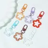 Ins chaveiro pingente estrela de cinco pontas oco colorido fofo colorido diy para bolsa capa de fone de ouvido acessórios para pendurar atacado