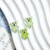 Oso de Dibujo Animado Lindo Abrazando Cuentas de Vidrio Color Caramelo Accesorios de Vidrio Tipo Gelatina Materiales para Colgar en el Coche Hechos a Mano con Cuentas