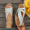 Pantuflas de Cuña, Talla Grande, Nuevo Estilo de Verano, Sandalias de Cuña para Mujer, Sandalias Romanas de Suela Gruesa 2025 para Uso en Exteriores