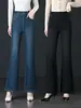 Jeans boca de sino de alta qualidade para mulheres, calças compridas para primavera e outono, emagrecimento e que valorizam a silhueta, elasticidade em quatro direções, feito sob medida
