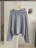 KEKEZOON Mangas Raglan Tricô Trançado Gola Redonda Cor Sólida Manga Longa Pulôver Solto Tricô Estilo Coreano Suéter Feminino 9293