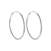 Pendientes de Círculo Hueco de Tubo de Plata de Ley S925 Estilo Ins Modernos Sencillos Elegantes Versátiles Pendientes Chapados en Oro K