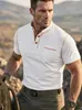 Camisetas de Manga Corta para Hombre de Verano Europeas y Americanas, Camisas Henley para Hombre de Comercio Exterior, Camisetas con Bloques de Color para Hombre de Amazon al por Mayor