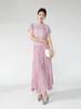Vestido Largo Miyake Temperamento Falda de Alta Calidad Rosa Cintura Alta Diseño de Temperamento Plisado Gran Oscilación Forma de A Falda Paraguas para Mujer