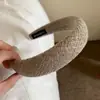 Diadema de Lana Tejida de Otoño e Invierno Nueva Simple Diadema de Esponja Superior Craneal Alta Elegante Combinable Muestra Rostro Pequeño Adorno para el Cabello