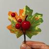 Novo Transfronteiriço Decoração de Folha de Bordo Simulada Decorações de Outono Halloween Recortes de Frutas Vermelhas Acessórios Únicos Atacado