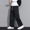 Novedad de Otoño, Pantalones Rectos Sueltos Tie-Dye Modernos y Únicos para Hombres y Adolescentes, Pantalones Casuales Versátiles de Pierna Ancha con Efecto de Caída