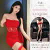 Lingerie sexy plus size, pijamas divertidos e interessantes, saia bodycon de renda vazada estilo abstinência qqny para garotas ousadas