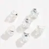 Coração Colorido Incrustado Coração de Pêssego Base Prata Zircônia Cristal Garra Diamante Pulseira DIY Colar Joias com Diamante Costuradas à Mão Acessórios
