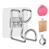 Gancho para lavabo de acero inoxidable para baño, sin costuras, sin clavos, adhesivo para colgar en la pared, para cocina, para guardar verduras