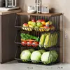 Estante de Almacenamiento para Cocina, Carrito Pequeño, Cesta de Verduras de Múltiples Niveles, Organizador de Frutas y Condimentos, Organizador de Snacks para Rellenar Espacios en Casa