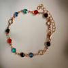 Collar de Piedras Preciosas de Colores para Mujer Conjunto de Joyas de Diamante Cuadrado Rectangular de Cristal Europeo y Americano Cadena para Clavícula Dopamina