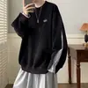 Sudadera Nueva para Hombre Primavera y Otoño 2026, Cuello Redondo, Corte Holgado, Moderna, Casual, Versátil, Color Sólido, Prenda Base, Ropa de Moda para Hombre