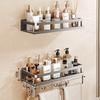 Estante de Almacenamiento para Baño, Estante de Almacenamiento para Baño, Inodoro, Lavabo, Montaje en Pared sin Taladro