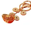 Cadena de Monedas de Cobre de la Suerte con Llavero de Lingote, Colgante para Bolso de Mujer, Anillo para Llavero, Adorno Transfronterizo de Metal, Regalo al por Mayor