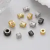 Accesorios para Collares Chapados en Oro Cobre de Alta Retención de Color Espaciadores de Circonita Microincrustados Ruedas Espaciadoras Cuentas Pulsera de Cristal DIY