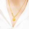 Collar bañado en oro de 24 quilates joyería para mujer oro de alta imitación molde invertido collar de corazón Red Social en vivo fábrica al por mayor enviar a novia