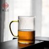 Venta al por mayor de fábrica vaso de agua de vidrio de grano vertical taza para té de burbujas para el hogar taza de café con vaso de rayas de leche de vidrio rojo de internet