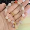 Pulseira de fivela de segurança de jade dourado natural de Xinjiang para mulheres, pulseira de jade natural multicolorida com múltiplos tesouros, pulseira de outono e inverno de uma volta com contas.
