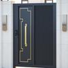 Aleación de Aluminio Exterior Eléctrico Arte de Aluminio Puerta de Entrada de Jardín Doble Hoja Puerta Pequeña de Patio Valla Puerta de Patio de Villa Estilo Chino