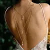 Joias Transfronteiriças Europeias e Americanas Pingente de Cristal Corrente Traseira Corrente de Metal com Strass Corrente de Corpo Versátil Personalizada Acessórios
