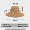 Sombrero de Paja para el Sol de Verano con Ala Ancha para Mujer, Adornado con Perlas Trenzadas, Protección Solar, Sombrero de Paja de Playa, Sombrero de Paja para el Sol, Sombrero de Vacaciones