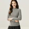 Elegante e atemporal~Suéter 100% caxemira pura para mulheres, gola alta discreta, caimento justo, malha para outono e inverno