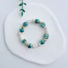 Pulsera de Cerámica Jingdezhen Nueva Pulsera de Cerámica Estilo Chino Joyería Hecha a Mano Cuerda Estilo Tíbet Puesto de Pulseras Jingdezhen