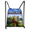 Sacola de Compras Personalizada de Moda Minecraft com Bolso de Cordão Criativo Portátil para Crianças ao Ar Livre Estudante Sacola com Cordão Atacado