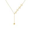 Collar de acero de titanio con estrella hueca explosiva de oro de 18 quilates para mujer, cadena de clavícula ligera de lujo de alta gama que combina con todo.