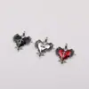Colgante de Aleación de Corazón Cruzado Espina Rosa Retro Europeo y Americano Transfronterizo Accesorios para Colgante de Collar Hecho a Mano DIY