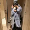 Comércio Exterior Estilo Coreano Cardigã de Tricô de Comprimento Médio Macio e Fofo Estilo Preguiçoso Feminino Outono e Inverno Aconchegante Solto Casaco Suéter