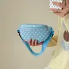 Riñonera de lunares estilo coreano para niños y niñas, un diseño dulce y fresco, perfecta para salidas, una cartera pequeña, una nueva bolsa cruzada infantil transfronteriza