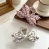 Pinza para el pelo cruzada de tela floral pequeña estilo coreano, Pinza simple de moda para la parte trasera de la cabeza, Nuevo accesorio para el pelo de pinza de tiburón