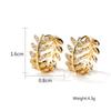 RAKOL Corea del Sur diseño nicho micro incrustado circonita aretes de hoja ins estilo frío personalidad aretes combinables para mujer