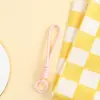 Llavero de Peluche de Cuerda Tejida a Mano de Color Sólido Lanyard Corto Portátil para Teléfono Colgante Decorativo para Bolso