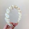 Tiara de Malha com Pérolas e Dentes Nova Coleção Primavera e Verão Tiara de Alto Padrão para Lavar o Rosto e Sair Grampo de Cabelo Versátil