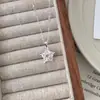 Colar Trançado Estrela em Prata de Lei S925 para Mulheres, Corrente de Clavícula de Design de Nicho Retro de Luxo Leve, Popular no Xiaohongshu