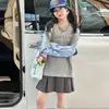 Sudadera Falsa de Dos Piezas para Niñas, Ropa Nueva Elegante y de Moda para Niños Mayores, Conjunto Súper Lindo, Primavera y Otoño 2026