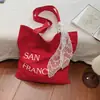 Bolso de Lona de Moda de Nicho 2026 Primavera Nuevo Estilo con Letras para Viajar con Estilo Gran Capacidad Bolso de Hombro Bolso Ligero