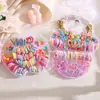 Set de Diademas Infantiles Transfronterizo, Bandas Elásticas Pequeñas de Alta Elasticidad para Niñas, No Dañan el Cabello, Diademas en Caja, Anillos de Toalla para el Cabello de Niñas Pequeñas