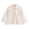 Transfronteiriço 2025 Primavera e Outono Novo Estilo Europeu e Americano Moda Feminina Casual Solto Abotoamento Simples Camisa Listrada para Mulheres