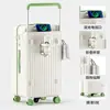 2026 Nova Maleta Color Block com Alça Larga Feminina Grande Capacidade 28 Polegadas Espessada Resistente Durável Senha Mala de Viagem Masculina