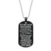 Europa e Estados Unidos hot-selling aço inoxidável tag personalizado colar chaveiro PARA MEU FILHO letras militar cartão letras jóias