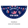 Decoração de Bandeira Americana Meia-Lua Transfronteiriça Banner em Forma de Leque para o 250º Aniversário Festa 2026 Novo Estilo Feito Sob Medida Comércio Exterior