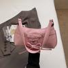 Nova Bolsa Estilo Ballet Retrô Simples Decorada com Laço Baguete de Um Ombro Leve Bolsa de Braço Romântica Francesa Bolsa de Mão
