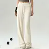 Pantalones de pierna ancha estrechos gris oscuro para mujer, nuevos de primavera y otoño, cintura alta, adelgazantes, petite, holgados, para fitness, casual, deportivos