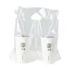 Bolsa de Empaque para Tienda de Té con Leche Alta Transparencia para Llevar Café Bebida Desechable Taza Individual Taza Doble Bolso de Plástico Escarchado
