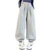 Calça Esportiva Feminina Primavera 2026 Novo Estilo para Crianças Maiores, Calça Wide-Leg para Meninas, Calça Reta Estilo Coreano para Estudantes, Tendência Primavera e Outono