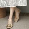 Primavera 2025, nuevo estilo, zapatos planos de mujer con diseño de hadas, punta cuadrada, tacón bajo, estilo relajado, estilo hawaiano.